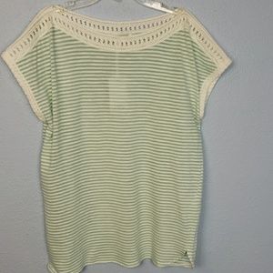 Rose & Olive Stripe Top Size M